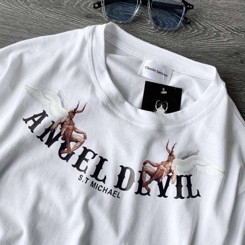 Áo thun nam nữ - Áo phông tay lỡ Angel Devil  chất vải cotton form Unisex thời trang HOT 2021 M7 | BigBuy360 - bigbuy360.vn