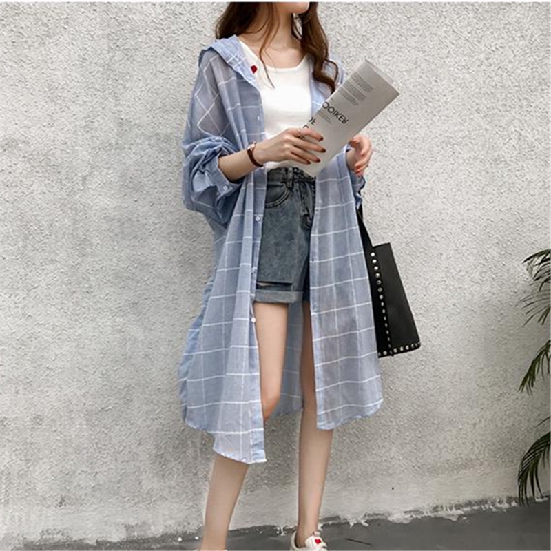 Áo Khoác Mỏng Tay Dài Kẻ Sọc Thiết Kế Trẻ Trung Cho Nữ | BigBuy360 - bigbuy360.vn