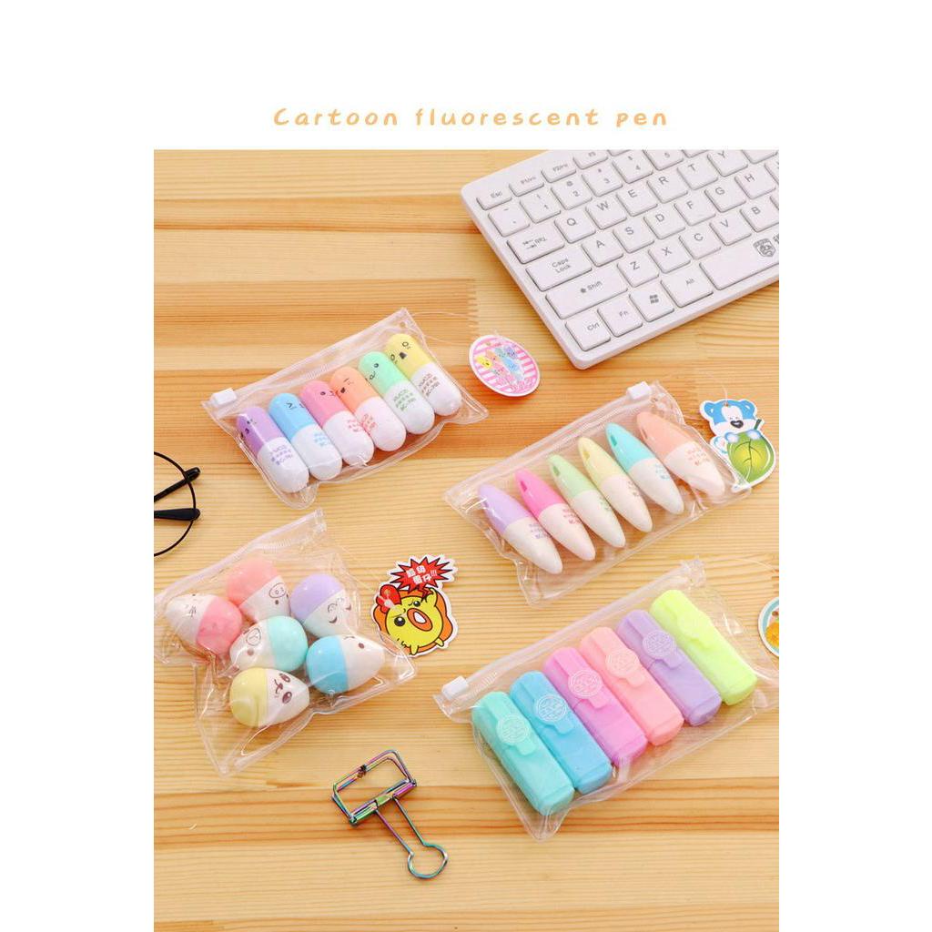 Set 6 bút dạ nhiều kiểu tuỳ chọn dễ thương