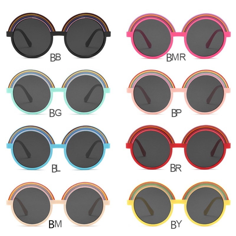 Kính Mát Màu Cầu Vồng Thời Trang Dành Cho Bé Gái