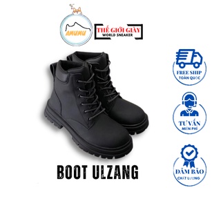 Boot ulzang, giày bốt nữ boot nữ martin đế khâu 5cm chiều cao da trơn da lộn cao cấp