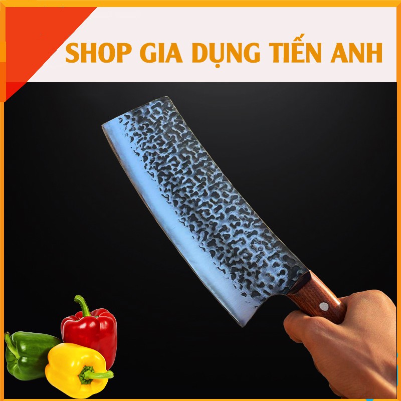 Bộ Dao 3 món kiểu dáng cong chữ S, cán ốp gỗ hương đá Cao Cấp cực kỳ chắc chắn