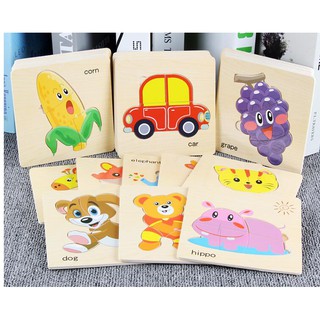 bộ lắp ghép hình gỗ ( bộ 8 tấm, 3-4 miếng ghép)