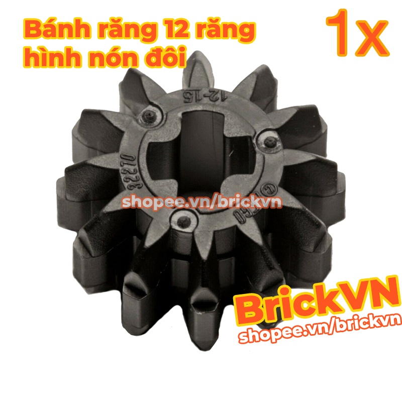 LEGO Bánh Răng 12 Răng Hình Nón Đôi, Màu Đen ID 4177431 32270