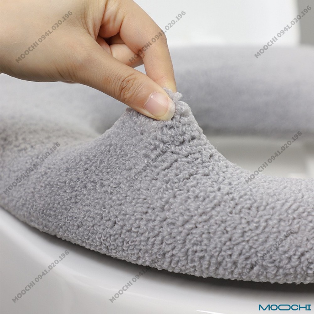 Miếng lót bồn cầu, miếng bọc bệ ngồi toilet giữ ấm vào mùa đông chất liệu len dệt kim thân thiện với da