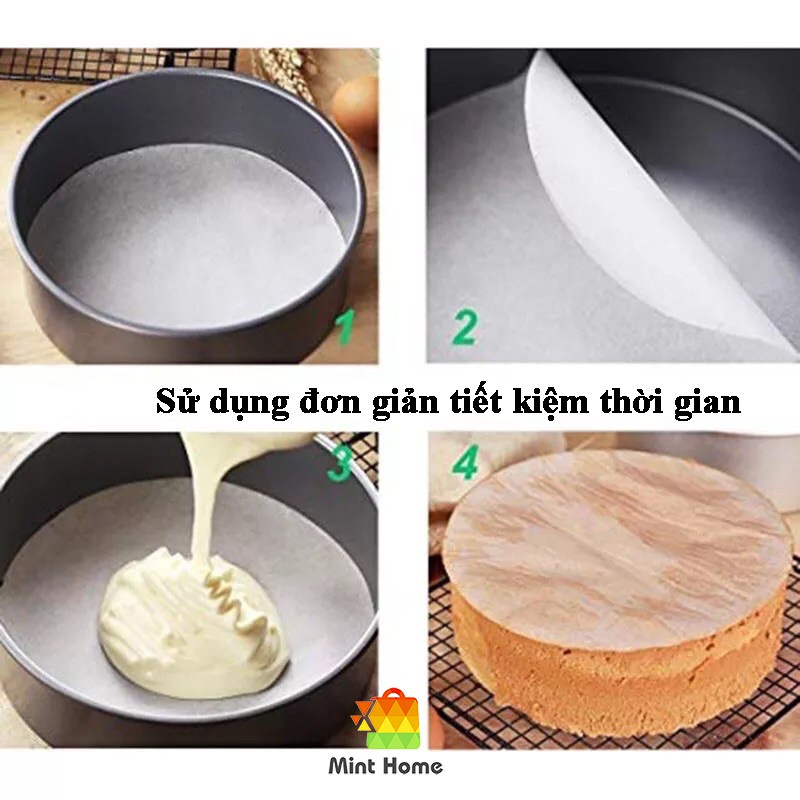 (Bán Buôn Sỉ) Giấy nến giấy nướng 100 tấm chống dính thấm dầu hiệu quả dùng lót khuôn khay bánh, lót nướng bếp chiên