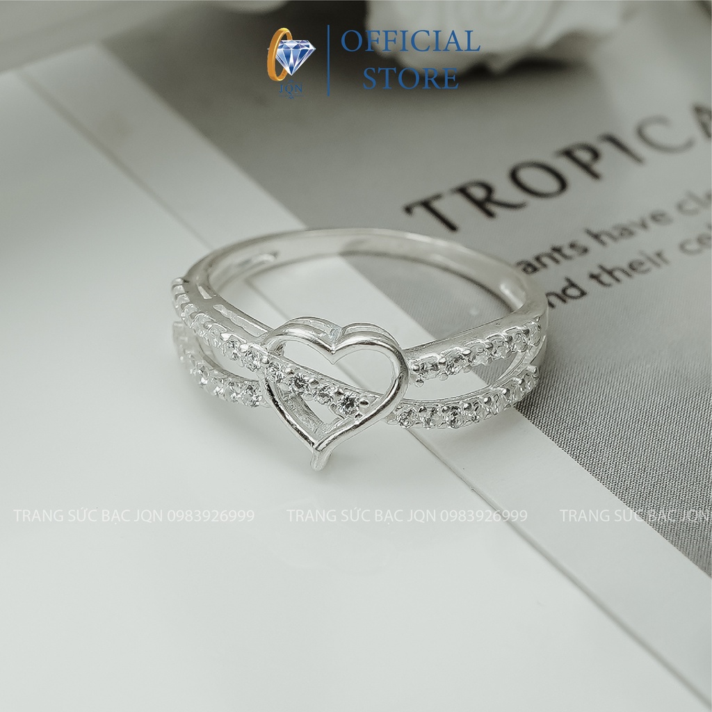 Nhẫn Nữ Bạc Thật JQN Nhẫn Trái Tim Xinh Xắn N43