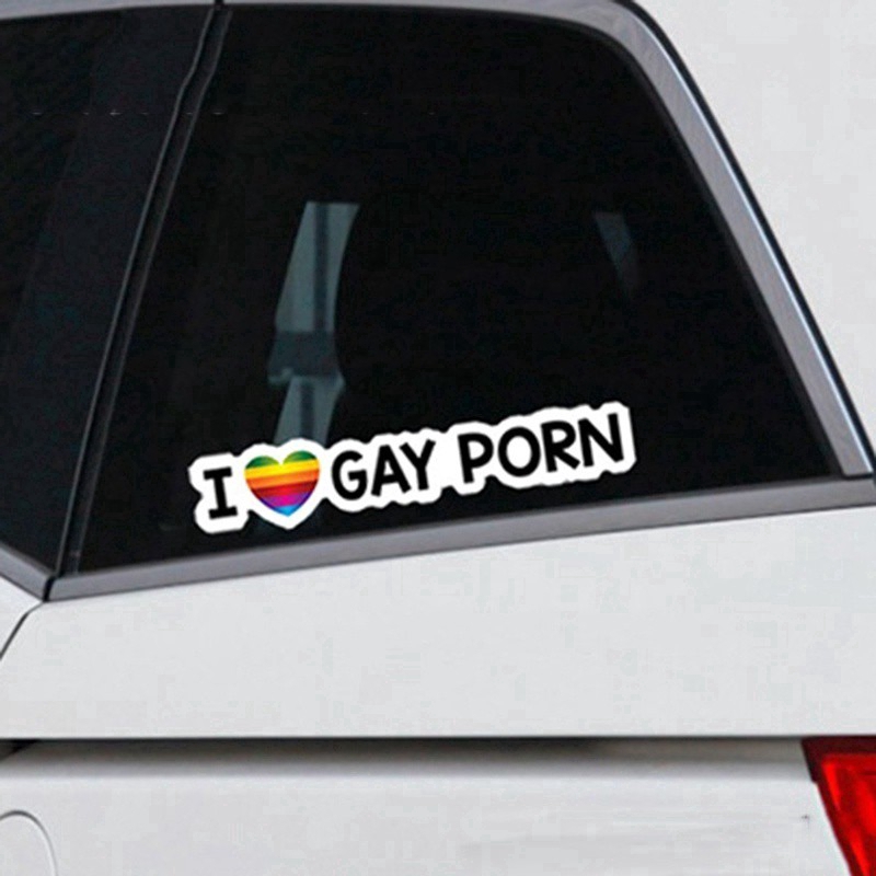 Sticker dán trang trí xe hơi in chữ &quot;i love gay pons&quot;