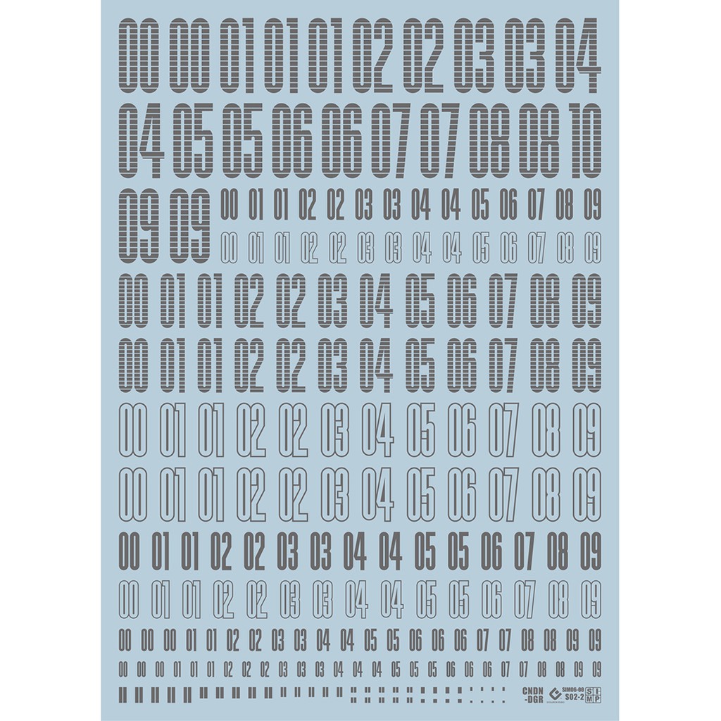 Decal nước dán mô hình Chữ số EVO DL cảnh báo number warning gold MG HG RG các loại
