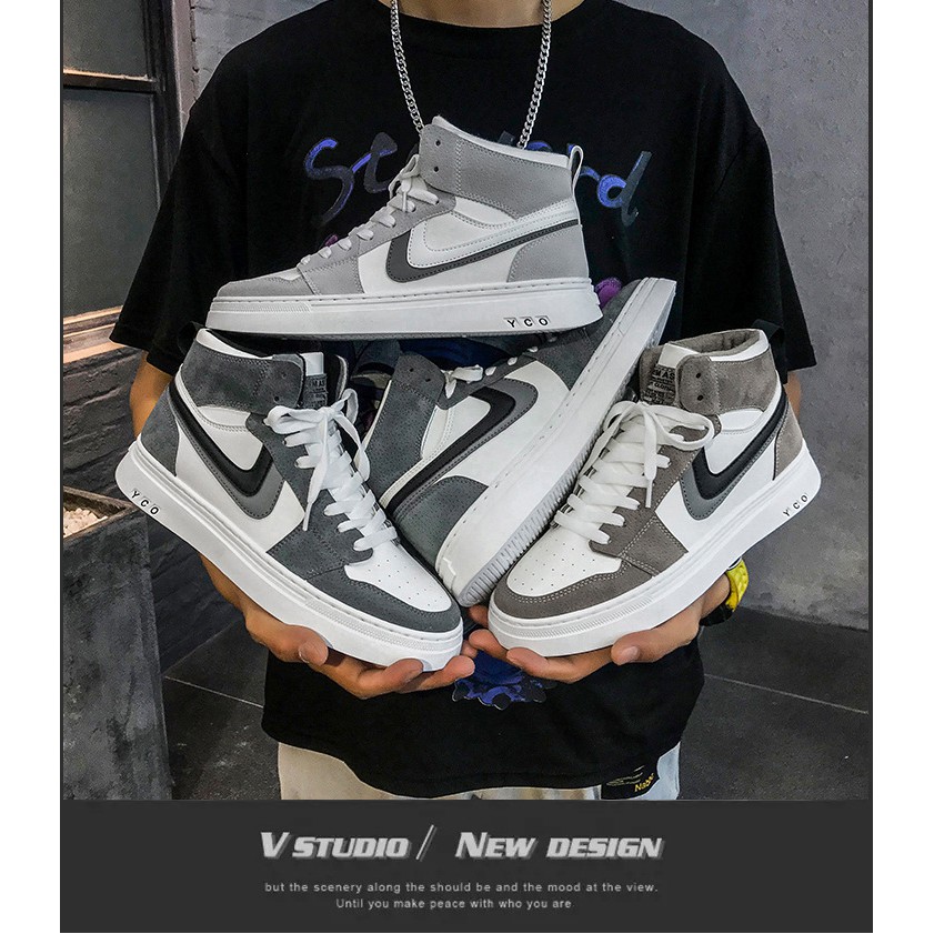 Giày nam sneaker thời trang phong cách Hàn Quốc High Top Korean Trendy