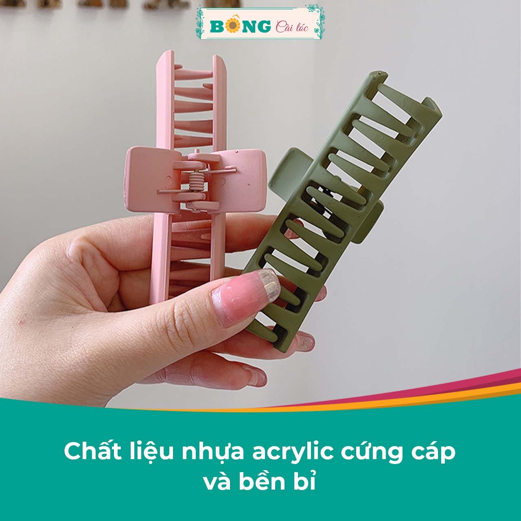 Kẹp tóc càng cua phong cách Hàn Quốc chất liệu nhựa hình vòng cung kích thước lớn nhiều màu sắc KN20 - kẹp BÔNG Cài Tóc