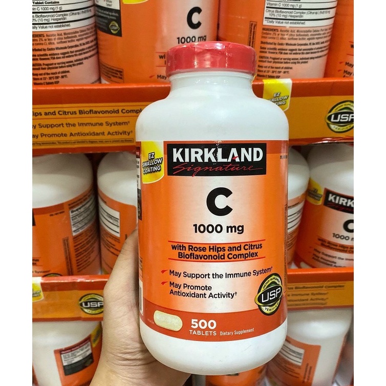 Viên Bổ Sung Kirkland Vitamin C 500mg, 1000mg - 500 viên