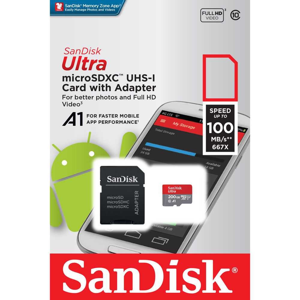 Thẻ Nhớ Sandisk Ultra Microsdxc Class 10 A1 (100mb / S) 200gb Sdsquar