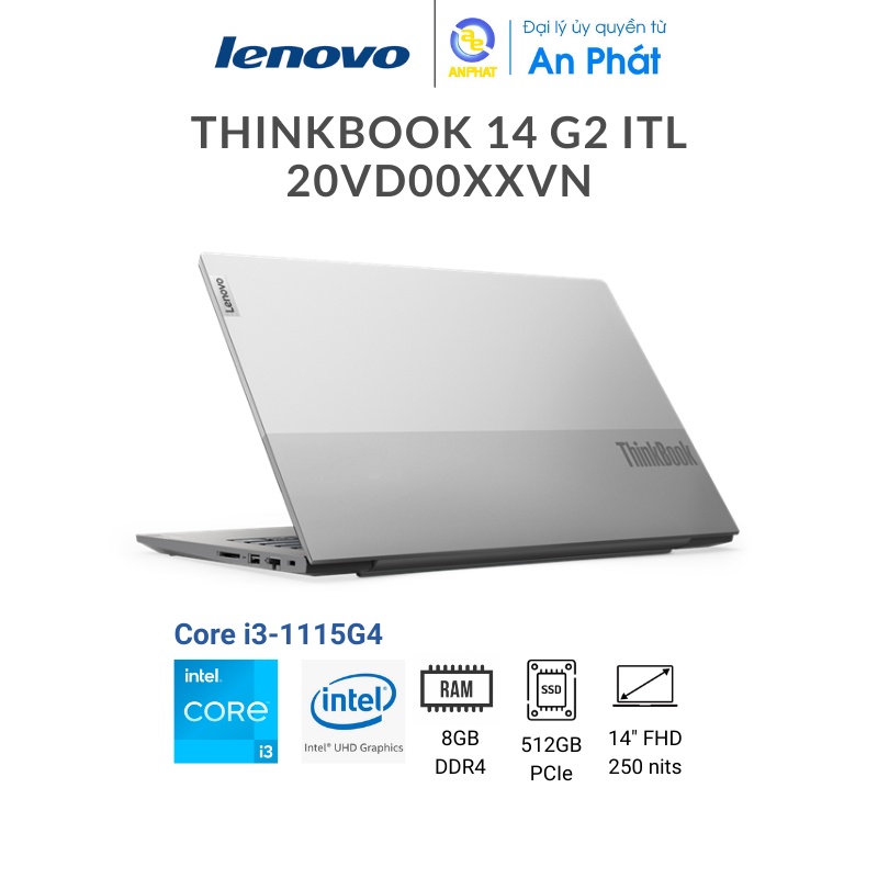 [Mã ELBAU7 giảm 7%] Laptop Lenovo Thinkbook 14- Gen 2 ITL 20VD00XXVN (Core i3-1115G4 | 14.0 inch FHD)