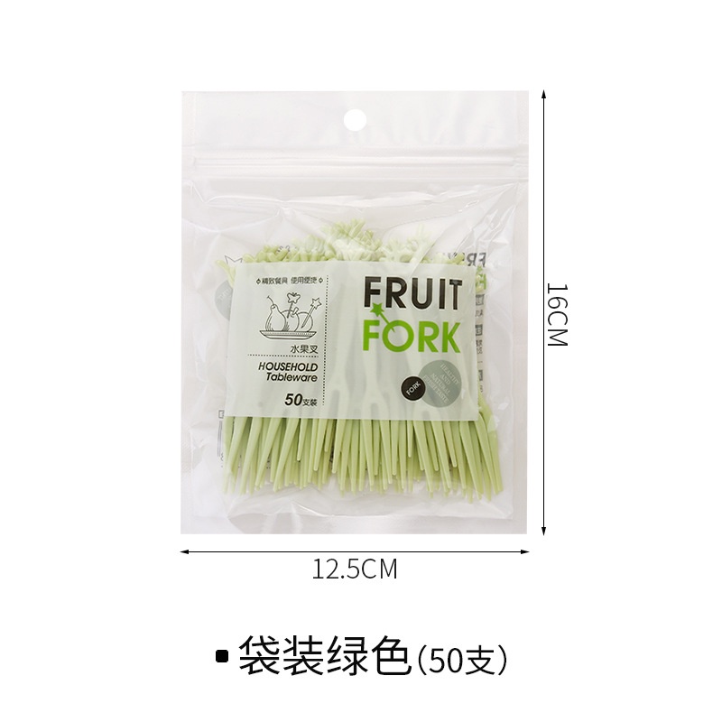 Nĩa, dĩa xiên trái cây- 1 set 50 cái bằng nhựa cao cấp