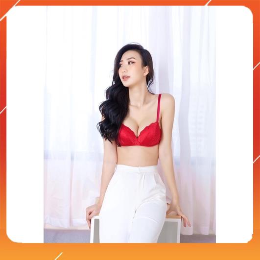 Áo lót nữ nâng ngực, ren, không gọng, nâng đẩy tối đa, chip A7006