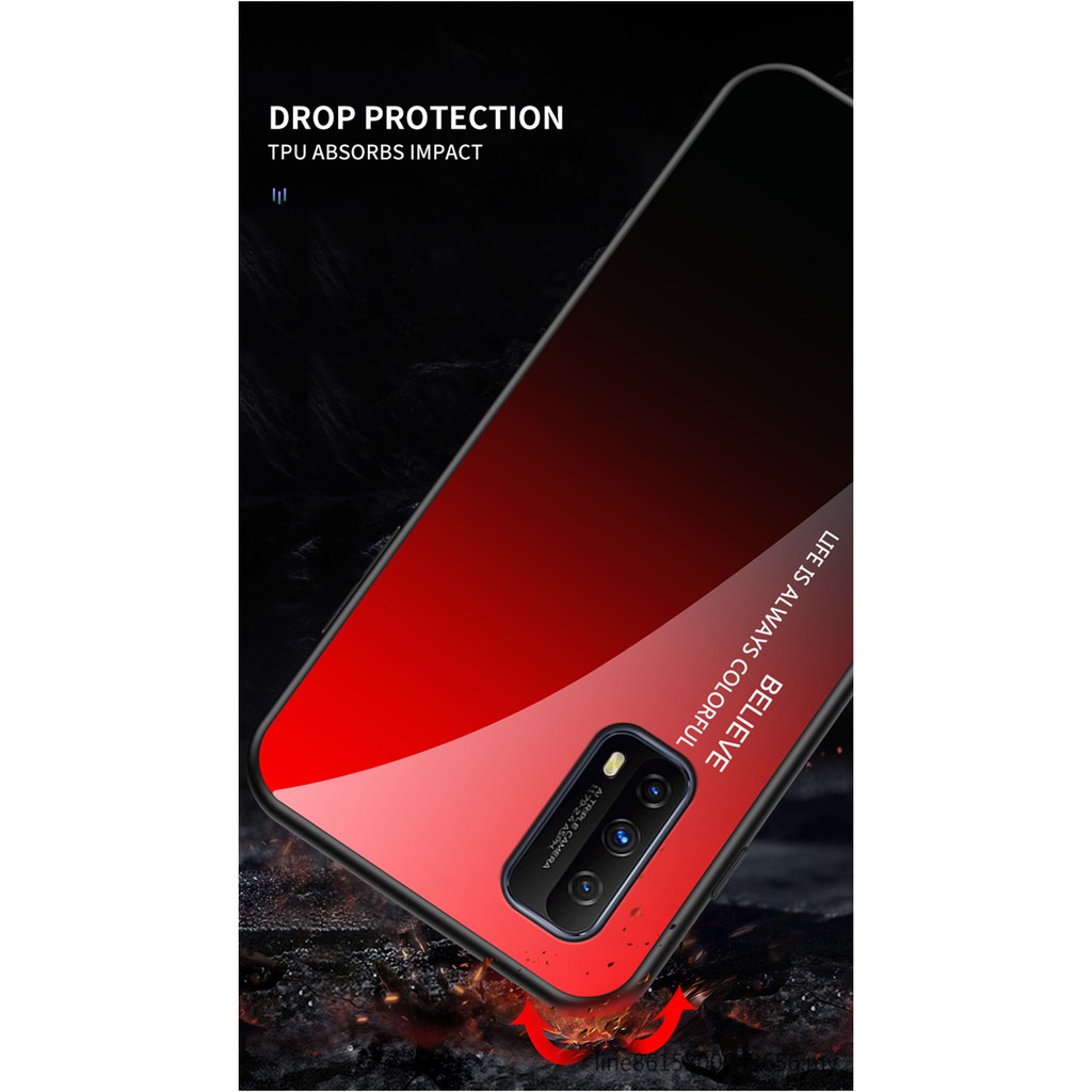 Ốp Kính Cường Lực Màu Gradient Dùng Cho Vivo Iqoo Z1X  Iqooz1X