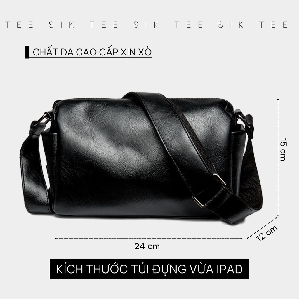 Túi nam đeo chéo TEE SIK túi xách nam da PU cao cấp ngăn rộng rãi đựng điện thoại thời trang hàn quốc TS32
