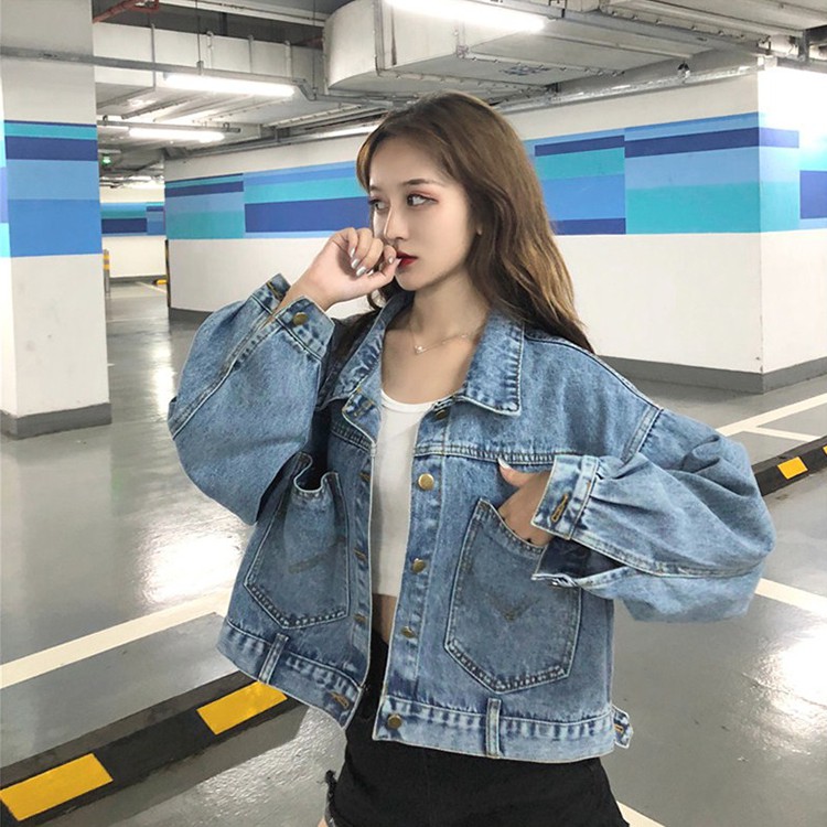 ÁO KHÓA JEANS NỮ TÚI TO ULZZANG