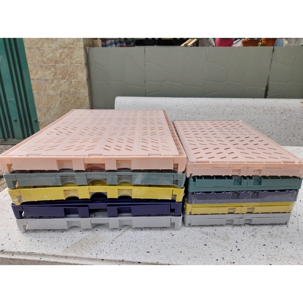 Sóng nhựa hở đa năng xếp gọn sau khi sử dụng, dùng để lưu trữ hay di chuyển đồ vật, dùng tiết kiệm không gian lưu trữ.