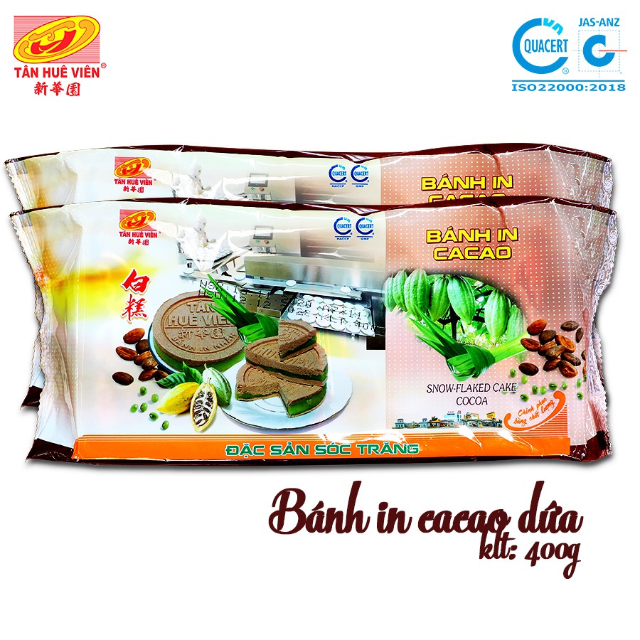 Bánh in cacao nhân dứa Tân Huê Viên 400g x 4 cái