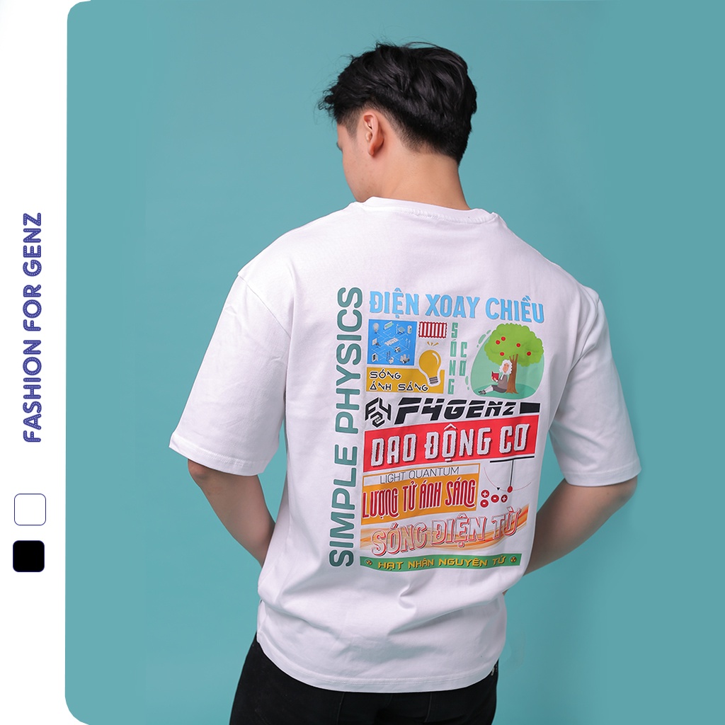 Áo thun tay lỡ nam nữ Simple Physics F4GENZ Local Brand - Áo phông unisex form rộng cotton Cao cấp phong cách Streetwear | BigBuy360 - bigbuy360.vn