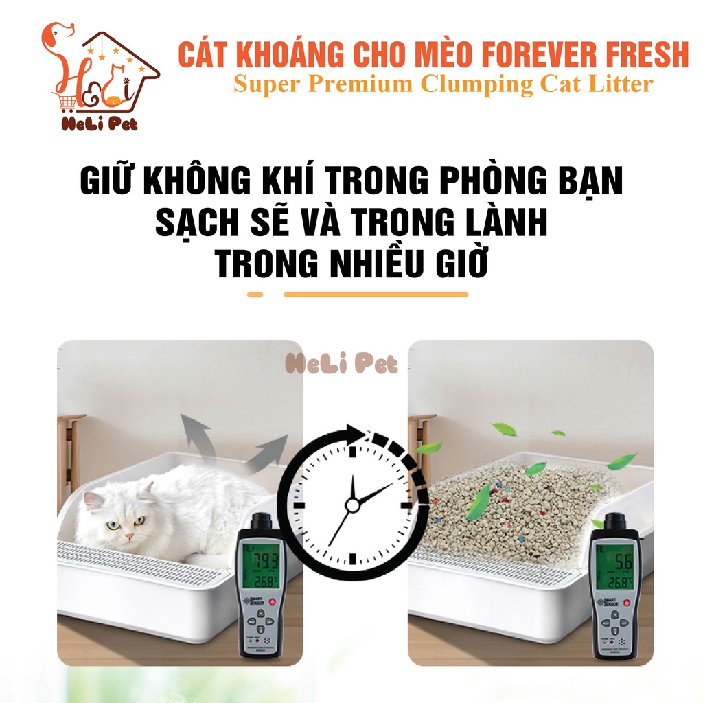 Cát Vệ Sinh Cao Cấp Cát Khoáng Dùng Cho Khay Vệ Sinh, Máy Vệ Sinh Cho Mèo 4Kg Siêu Vón Không Bụi HeLiPet