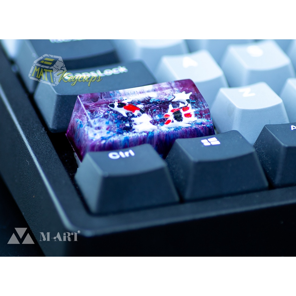 Keycap artisan cá koi 2U trang trí bàn phím cơ