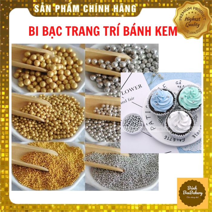 [Hàng mới về] Kẹo đường bi bạc trang trí bánh kem [túi  30 gR]