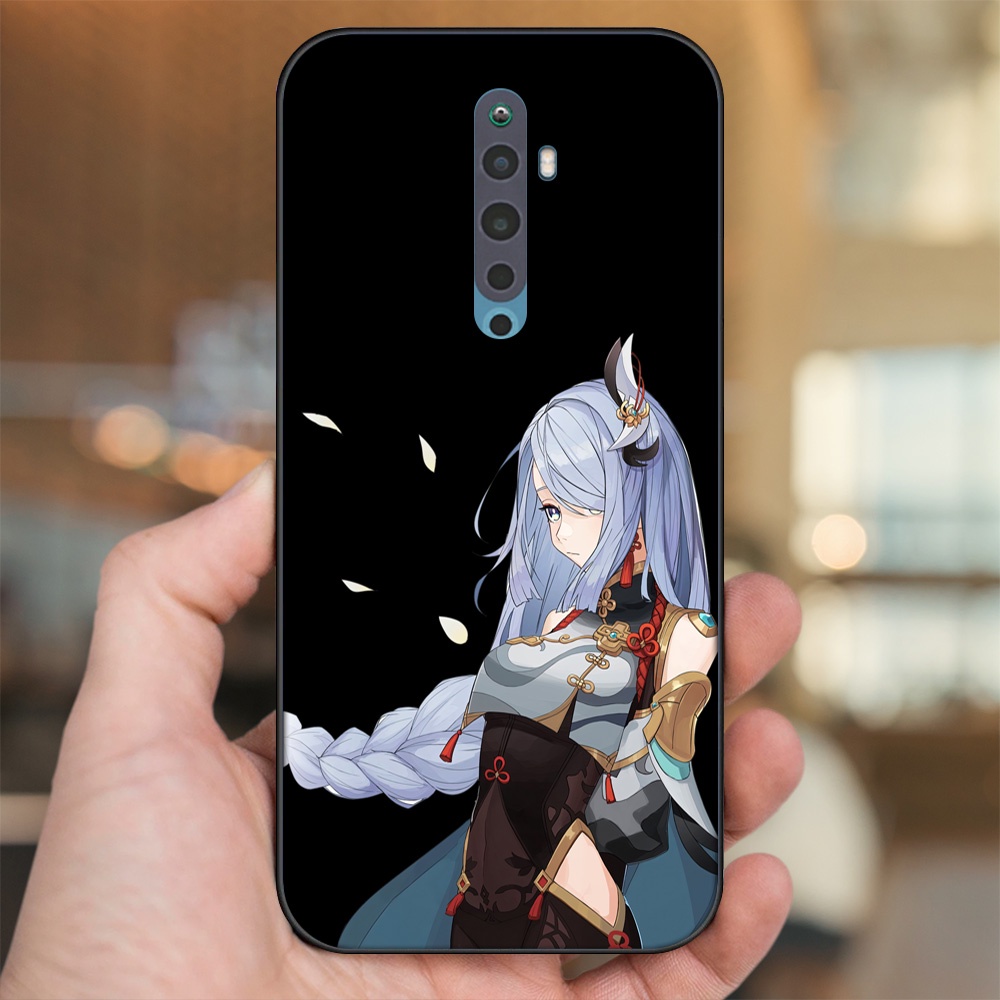 Ốp lưng Oppo Reno 2F viền đen in hình Shenhe Genshin Impact