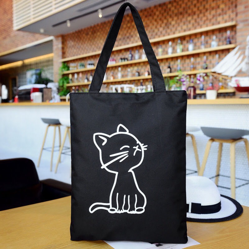 [Trợ giá]TÚI TOTE CANVAS HÌNH CON MÈO