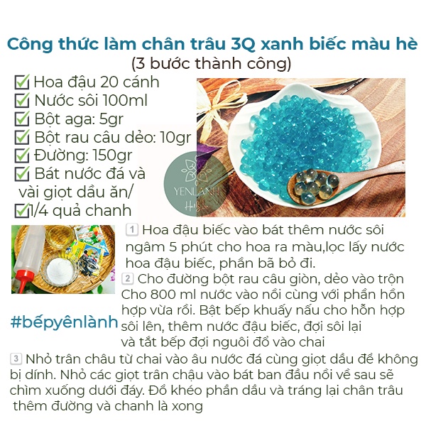 Hoa Đâu Biếc 40 nhành hoa nguyên-10gr nguyên liệu tạo màu thiên nhiên Yenlanhnatural