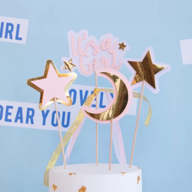 Topper trang trí bánh sinh nhật hình girl