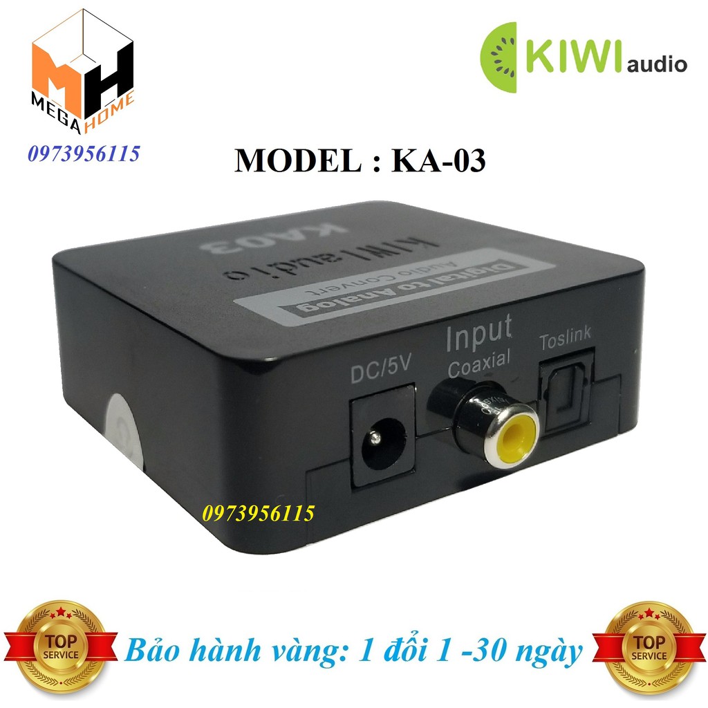Bộ Chuyển Đổi Âm Thanh KIWI KA03 - KA03 PRO - KA02 DIGITAL (Coxial or Optical) TO ANALOG (L/R) - 1 đổi 1: 30 ngày
