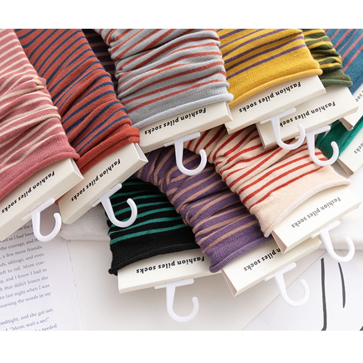 Tất nhún kiểu nhật, nhiều màu bằng sợi bông siêu thoáng, thấm mồ hôi