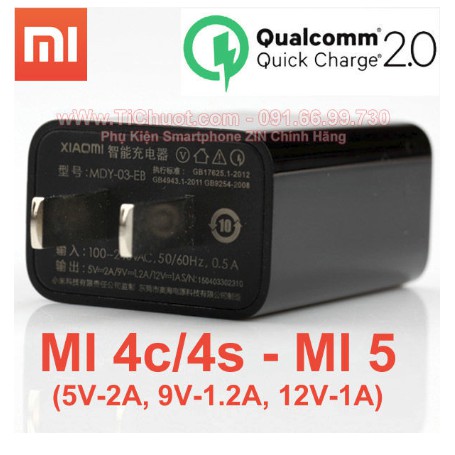 Củ Sạc Nhanh Xiaomi MDY-03-EB Quick Charge 2.0 ZIN Chính Hãng