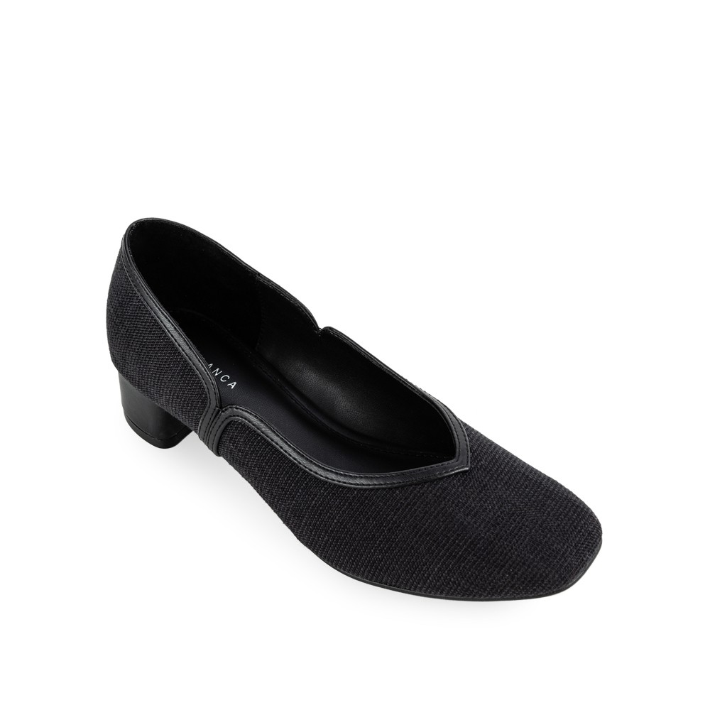 Giày cao gót mũi vuông phối vải tweed - Sablanca 5050BV0012