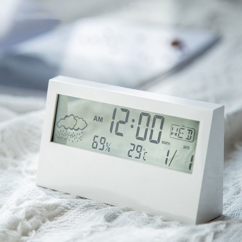 Đồng hồ điện tử treo tường có chức năng đo nhiệt độ và độ ẩm