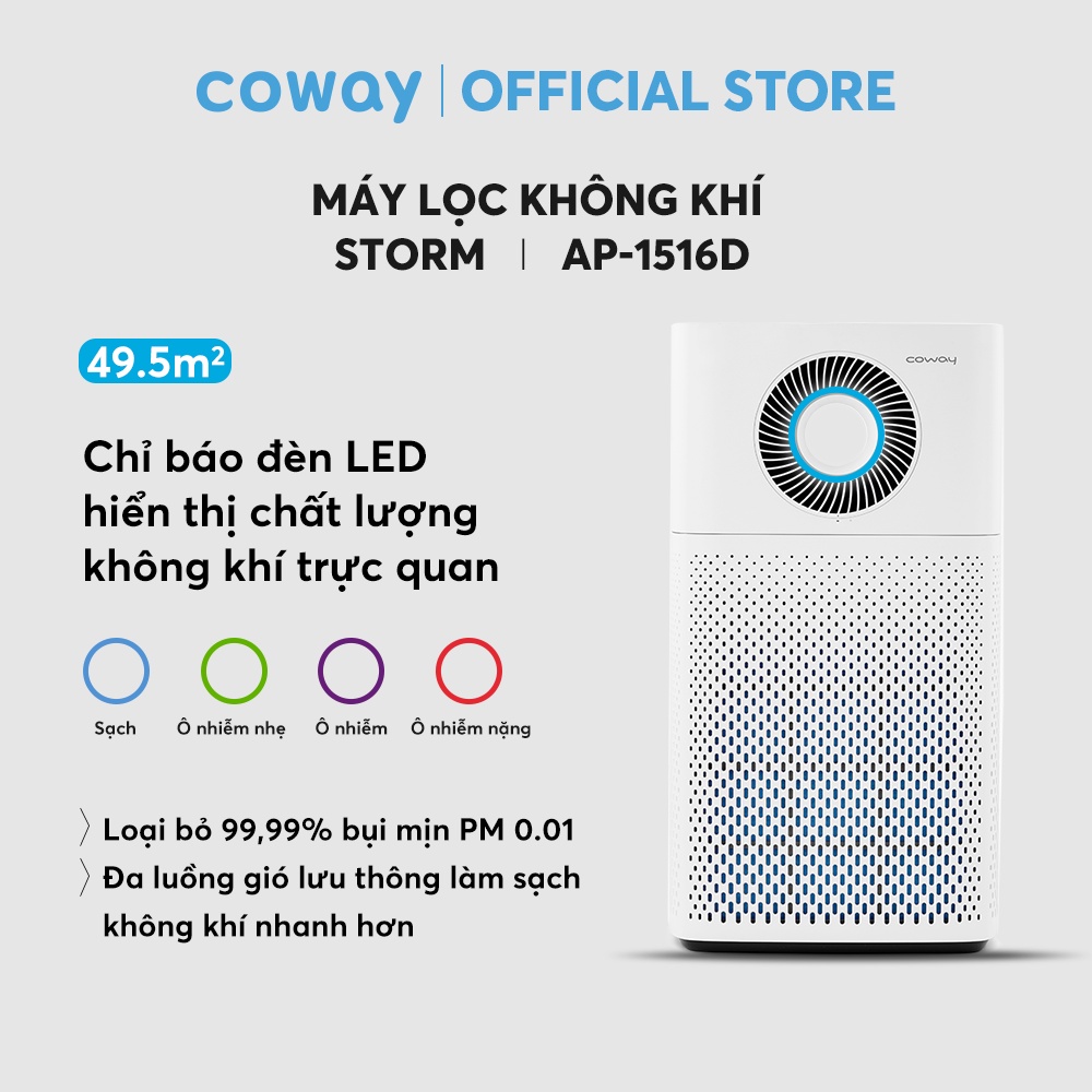 [Chỉ giao HN và TP.HCM]  Máy lọc không khí Coway Storm AP-1516D