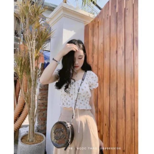 BÁN SỈ SET ÁO HOA TRỄ VAI QUẦN BOM BO CHUN NỮ