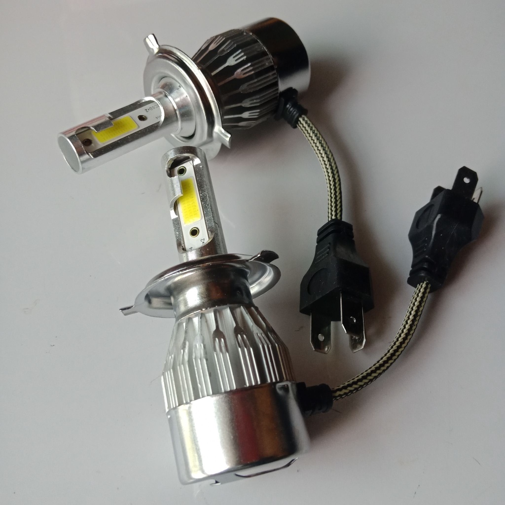 Bóng đèn LED trắng H4 6000K 12V. 1 Cặp Bóng Đèn Pha Ô Tô H4
