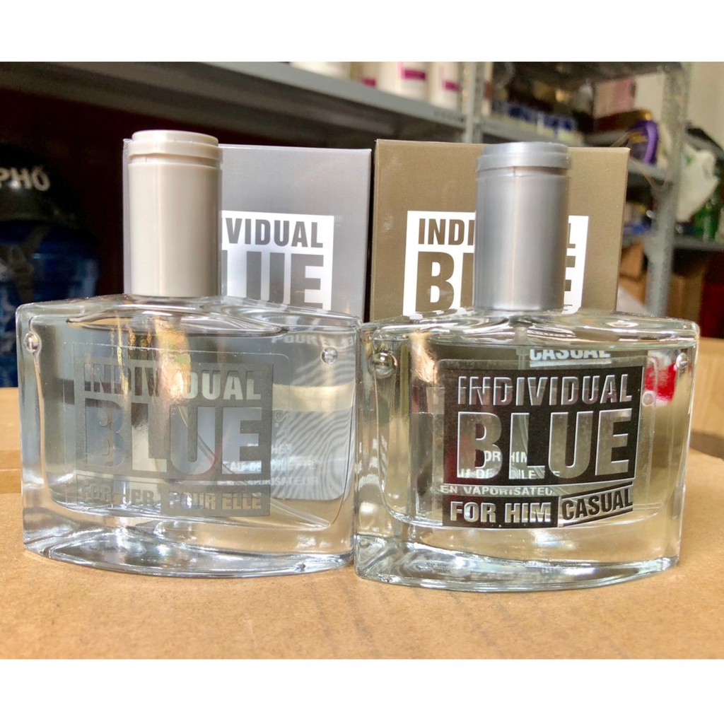 Combo 2 chai nước hoa Nam - Nữ BLUE INDIVIDUAL (Xám - Bạc) | Thế Giới Skin Care