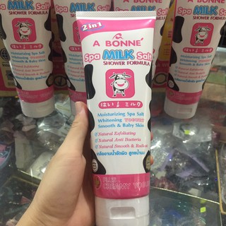 TUÝP Muối tắm sữa bò Abonne Formula 2in1 350g/tuýp (TUÝP HỒNG)