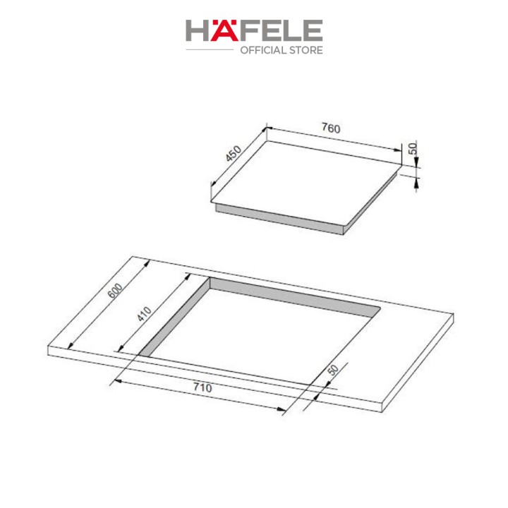 Bếp Từ 2 Vùng Nấu HAFELE 770x450mm HC-IS772EA - 535.02.222 Xuất Xứ Châu Âu