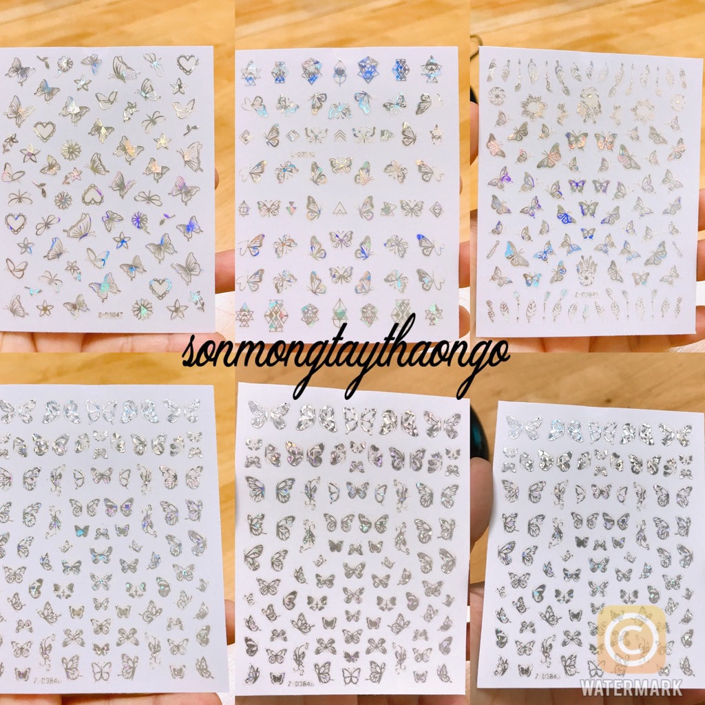 (Hàng mới về) Stick dán móng ánh 3D siêu sang dành cho Nail 10k/1 tấm