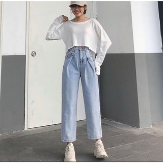Áo Croptop Tay Dài YIN Basic Unisex (Đen/Trắng)