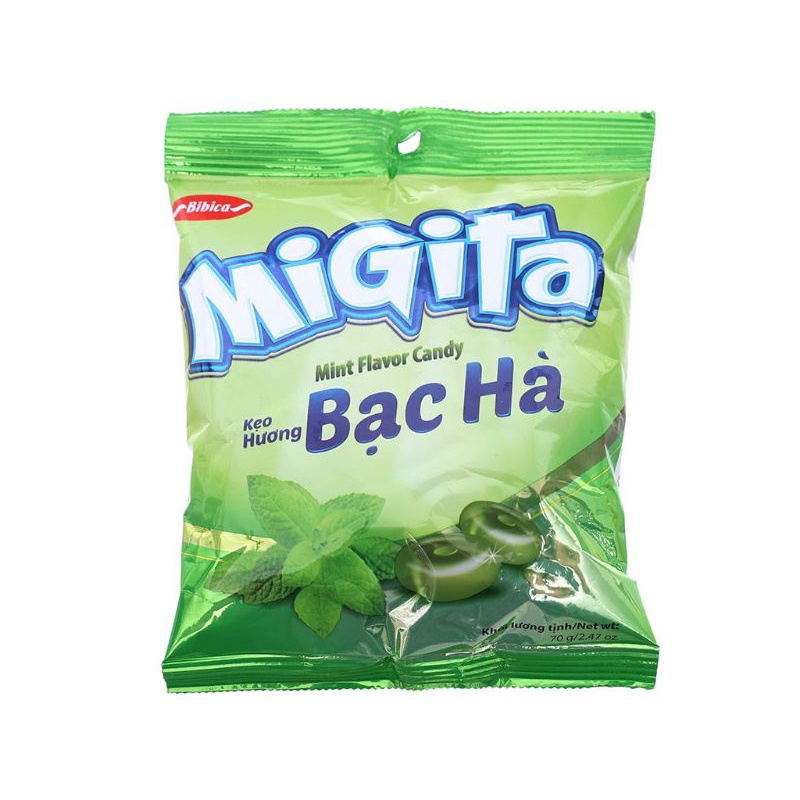 Kẹo ngậm MiGiTa vị gừng/ bạc hà / me gói 70g
