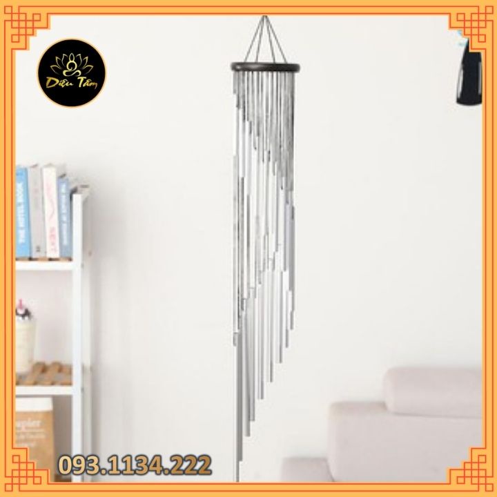 Chuông Gió 12, 18 Ống Hợp Kim Nhôm Và Gỗ Dùng Trang Trí Ban Công