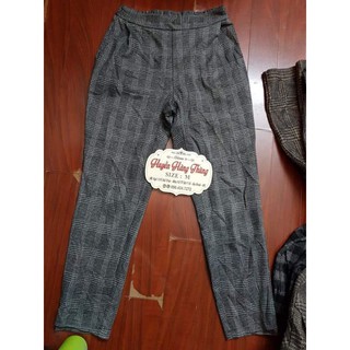 Quần baggy dạ kẻ