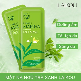 Mặt nạ ngủ matcha trà xanh LAIKOU (LẺ 1 GÓI)